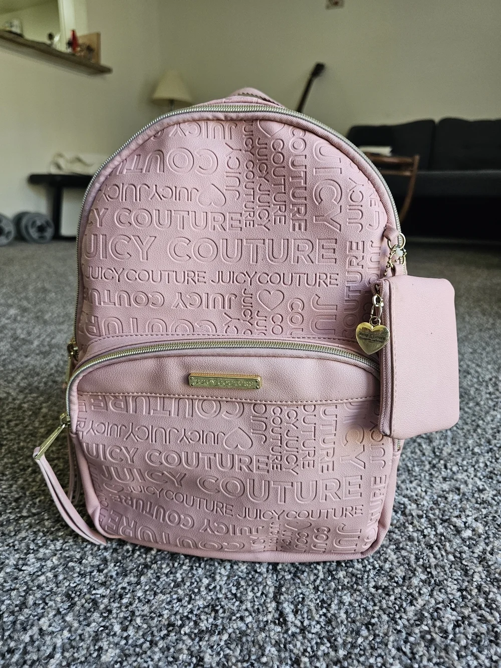 Juicy Couture Pink Embossed Logo Mini Backpack